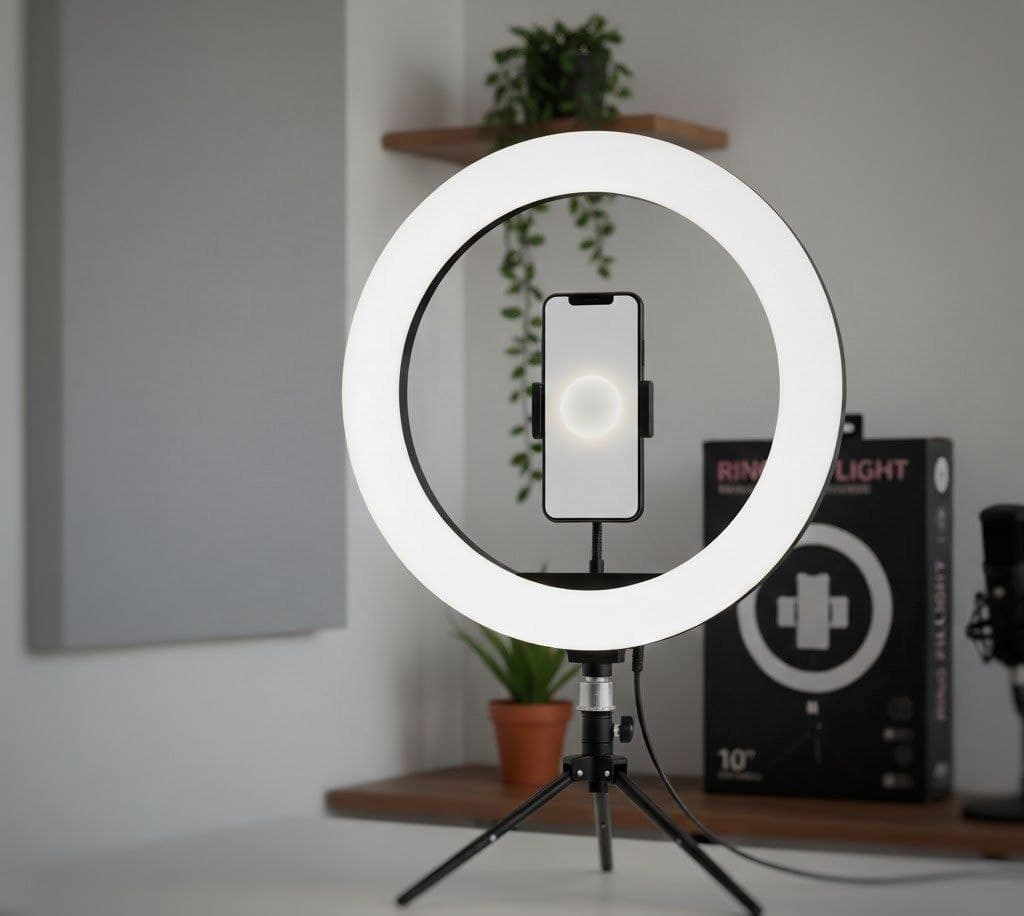 10-Inch LED Ring Light with Tripod Stand and Phone Holder 2