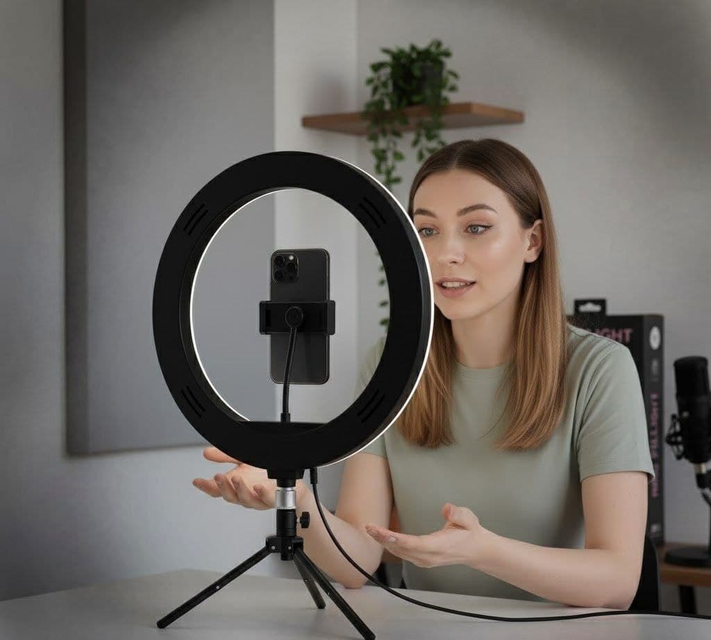 10-Inch LED Ring Light with Tripod Stand and Phone Holder 3
