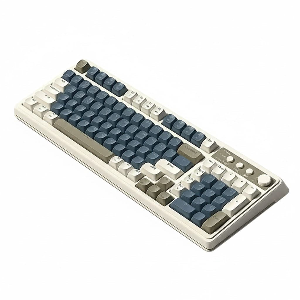 AULA S99 Keys Gaming Keyboard, Tri-Mode Bluetooth/2.4GHz/USB-C Retro Creamy Color Keyboard  3