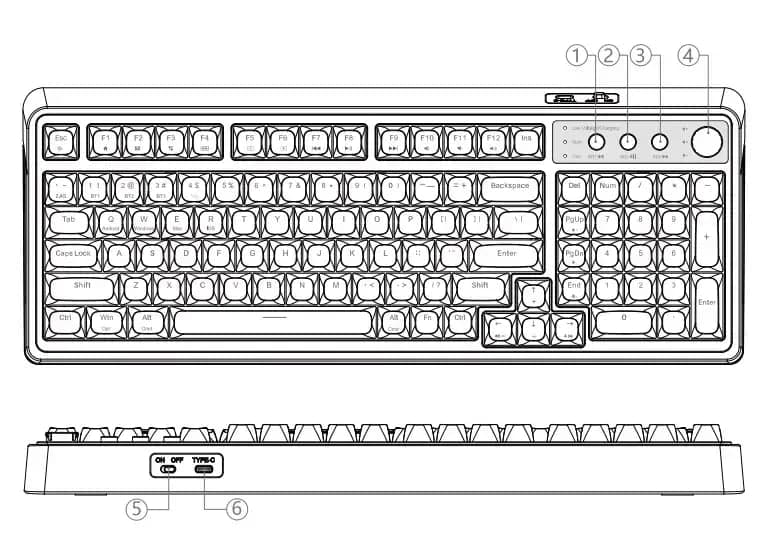 AULA S99 Keys Gaming Keyboard, Tri-Mode Bluetooth/2.4GHz/USB-C Retro Creamy Color Keyboard  4