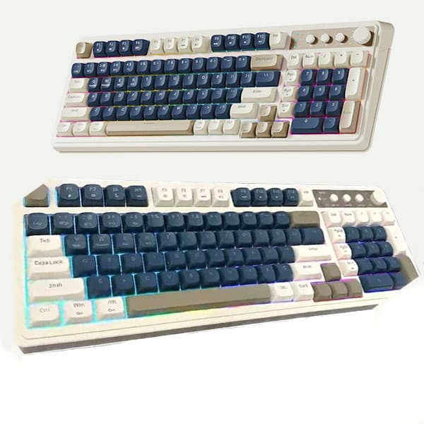 AULA S99 Keys Gaming Keyboard, Tri-Mode Bluetooth/2.4GHz/USB-C Retro Creamy Color Keyboard  9