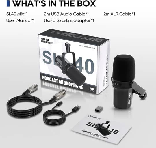 FDUCE SL40 Dynamic Podcast Microphone (USB/XLR) – Studio Audio for Streaming & Gaming 2