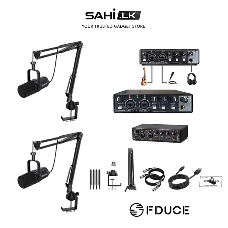 Fdcue Poadcast All In One Kit Fduce Sl 40 Microphone Boom Arms Sound Cards