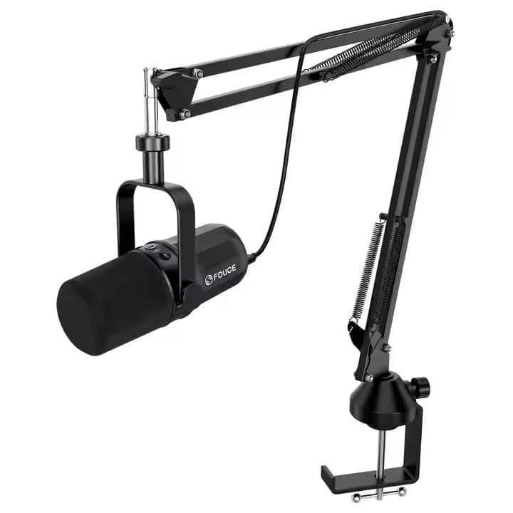 FDUCE SL40+ USB/XLR Dynamic Microphone Kit With Built-in Headset Output / Sound Insulation/Arm Stand,For PC PS5/4 Mixer 