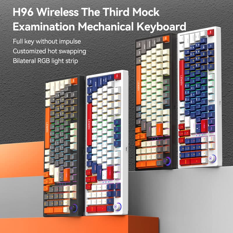 LEAVEN H96 Tri-Mode Mechanical Keyboard – PC Gaming & Productivity 4