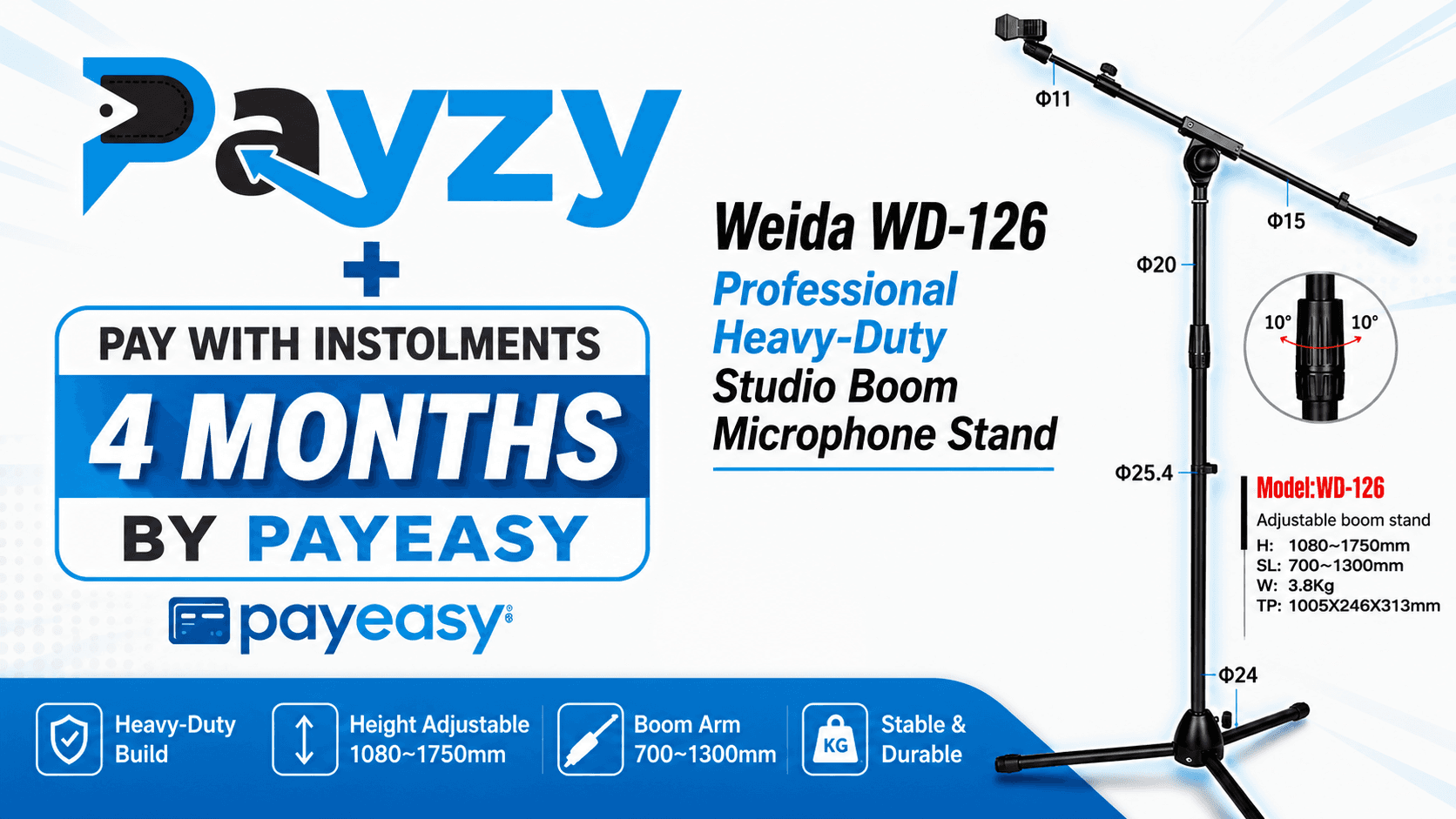 Mic stand installment Paysy