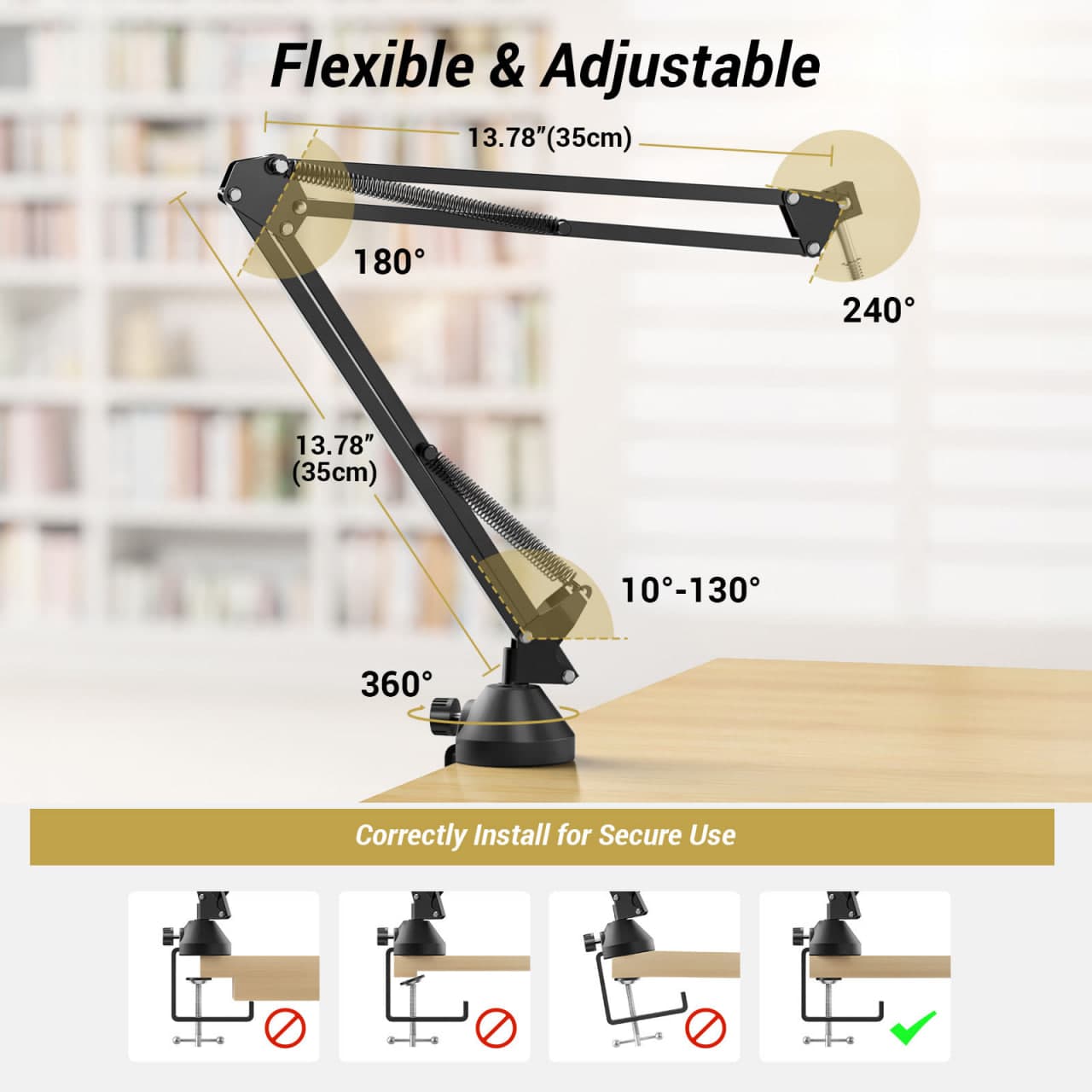 TONOR T10 Mic Boom Arm (Adjustable) – For Podcasting & Streaming 3
