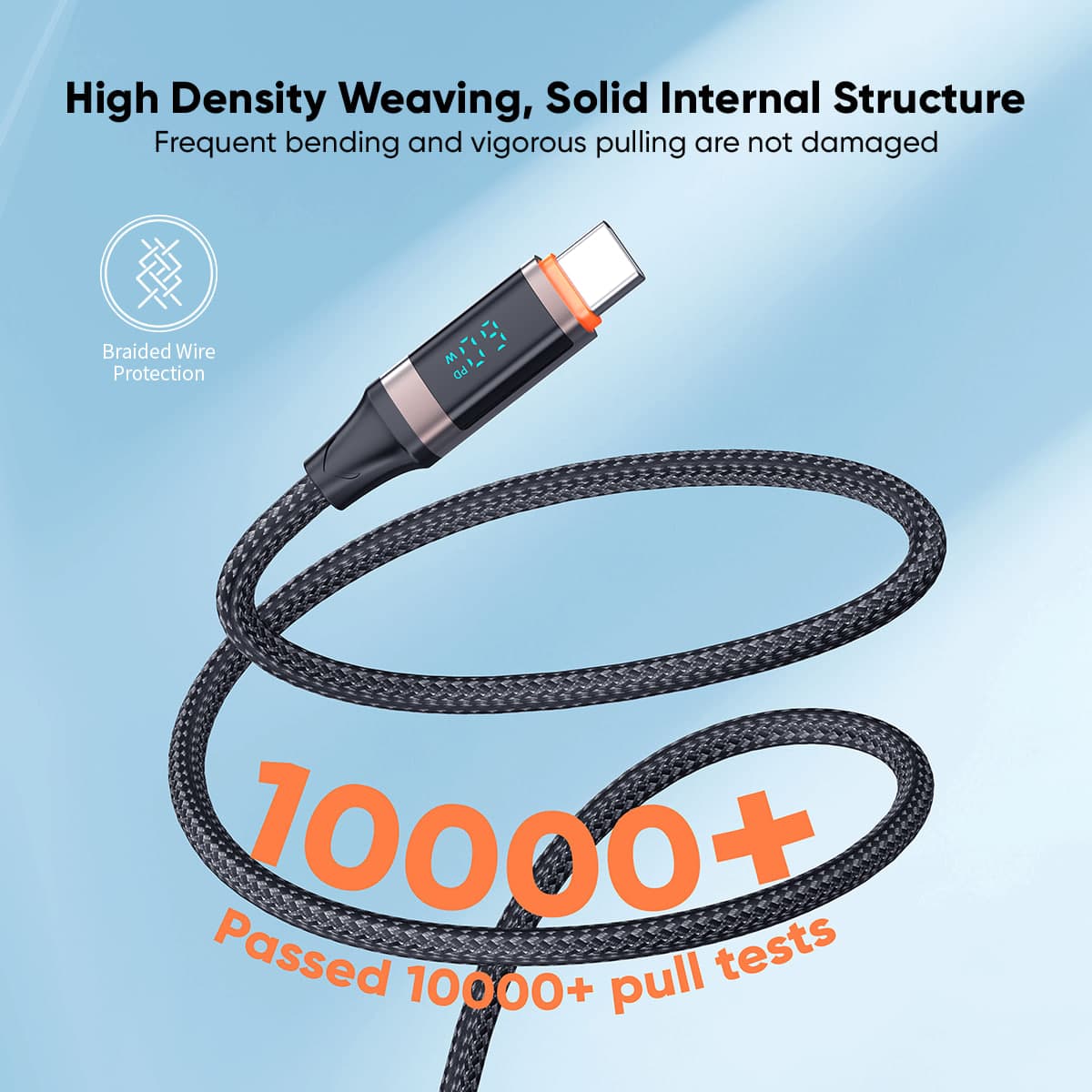 VIDVIE 60W Cable Fast Charging Type-C to Type-c Weaving Data Cable  3