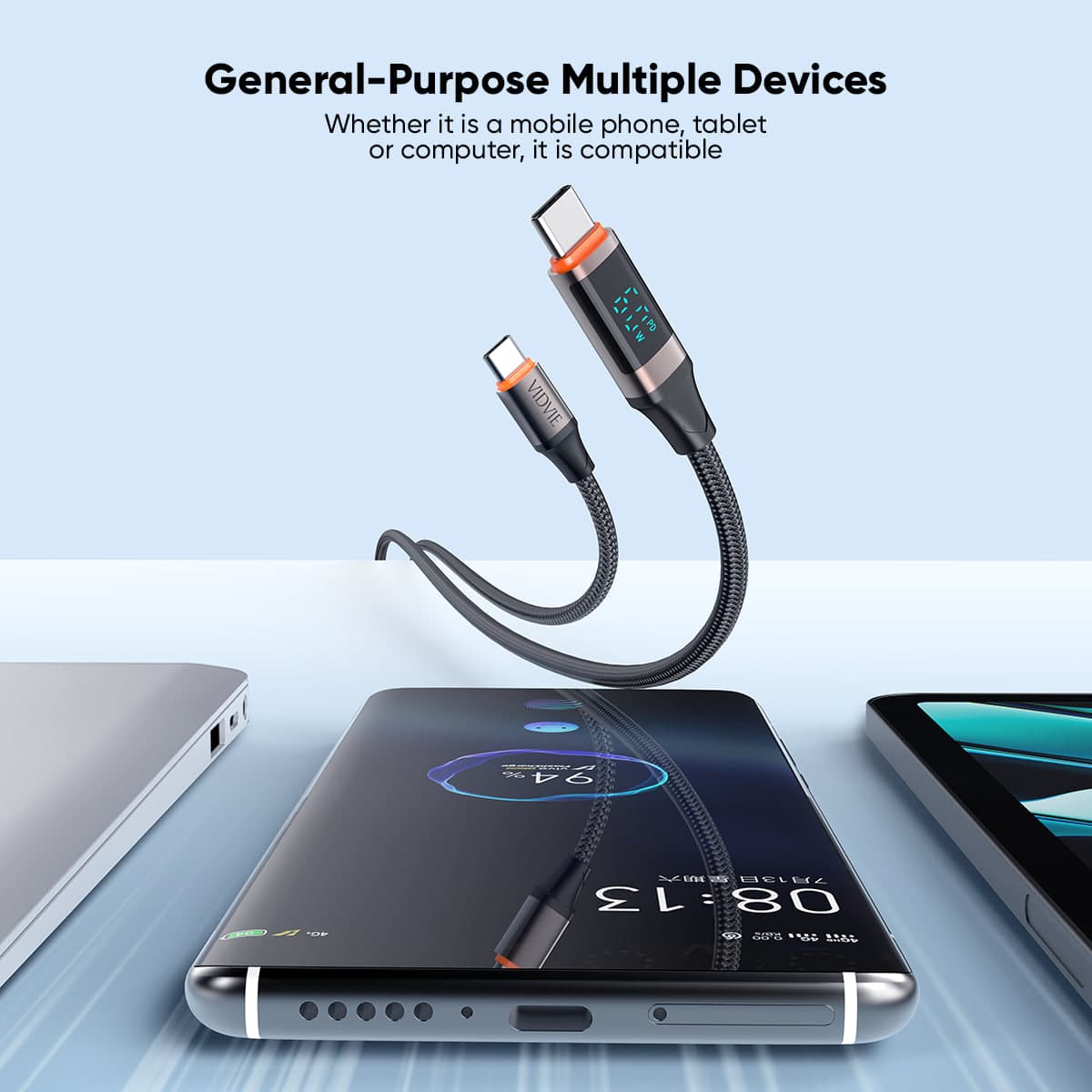 VIDVIE 60W Cable Fast Charging Type-C to Type-c Weaving Data Cable  5