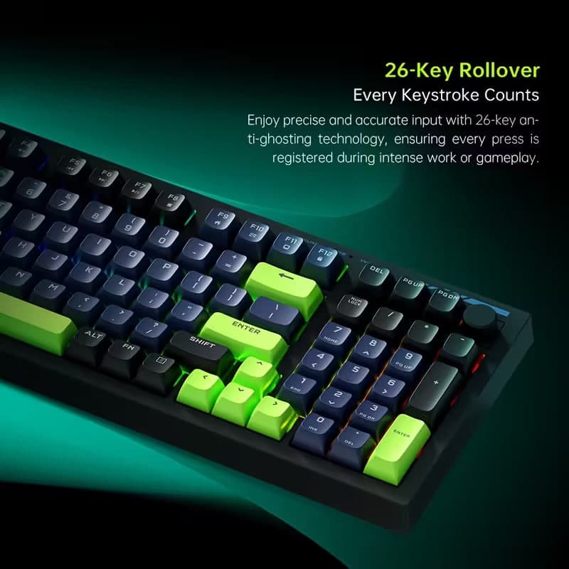 VK98 RGB Backlit Membrane Gaming Keyboard – Durable Keys & Custom Lighting 4